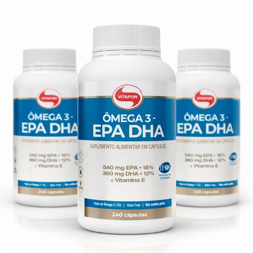 KIT 3 | EPA DHA Ômega 3 Vitafor 240 Cápsulas KIT 3 | EPA DHA Ômega 3 Vitafor 240 Cápsulas